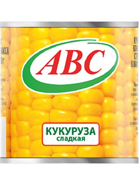 конс. Кукуруза АВС сладкая консервированная 340г*12 ж/б